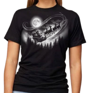 Black and White Santa's Sleigh