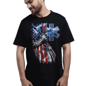 EMT Metal Flag with Stethescope